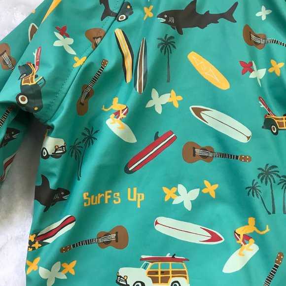 Hatley's Surf's Up Raincoat Unisex Kids Toddler Size 2 Beach, Terry Cloth, Hood - Picture 4 of 11